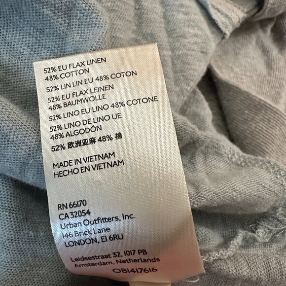 Free People We The Free Grand Slam Linen Blend Shirt Top SMALL Gray Blue - Picture 5 of 5